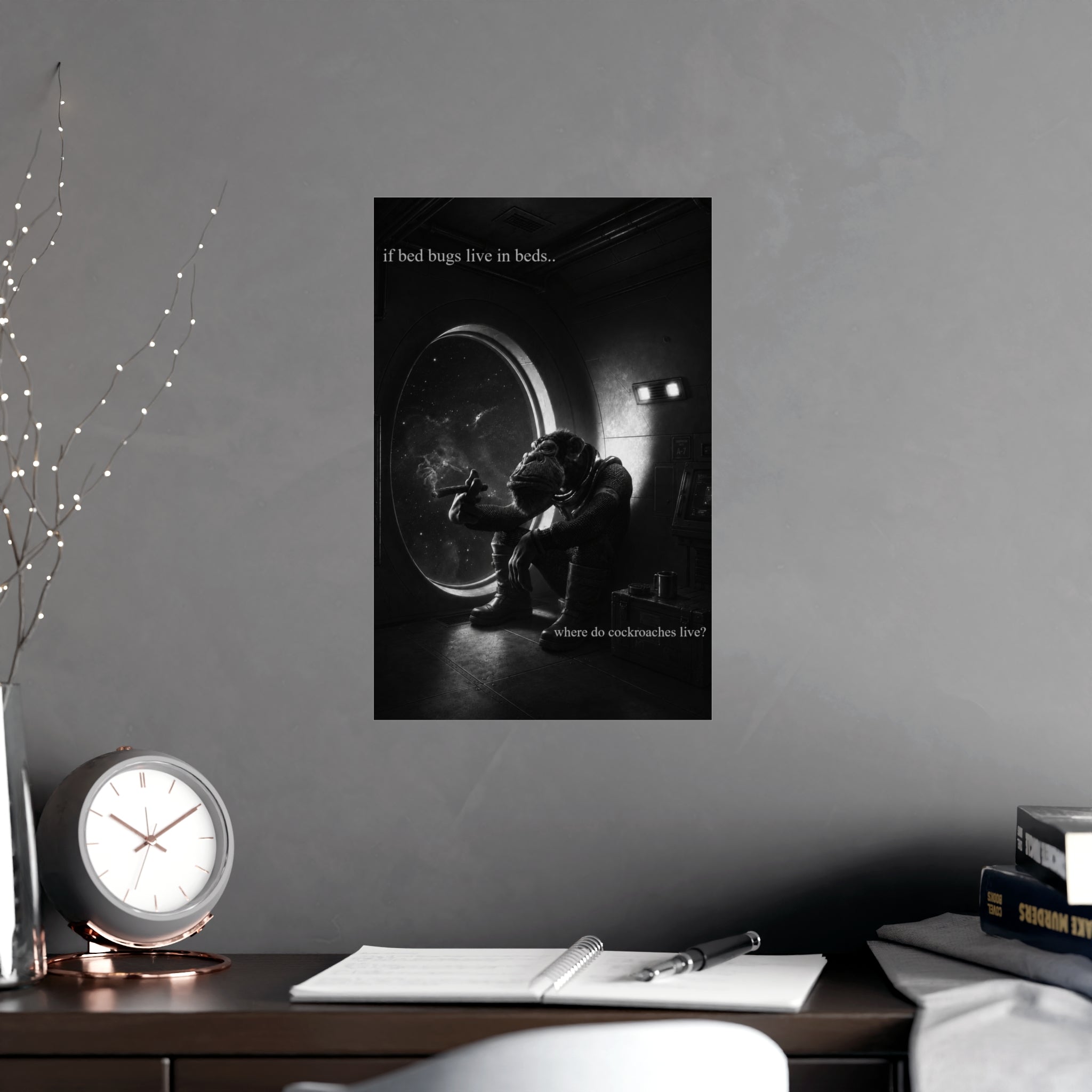 "If bed bugs live in beds" poster